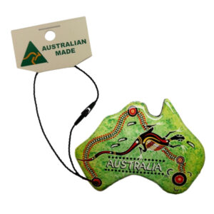 Australian Map Green Lizard Australian Made Resin Christmas Ornament